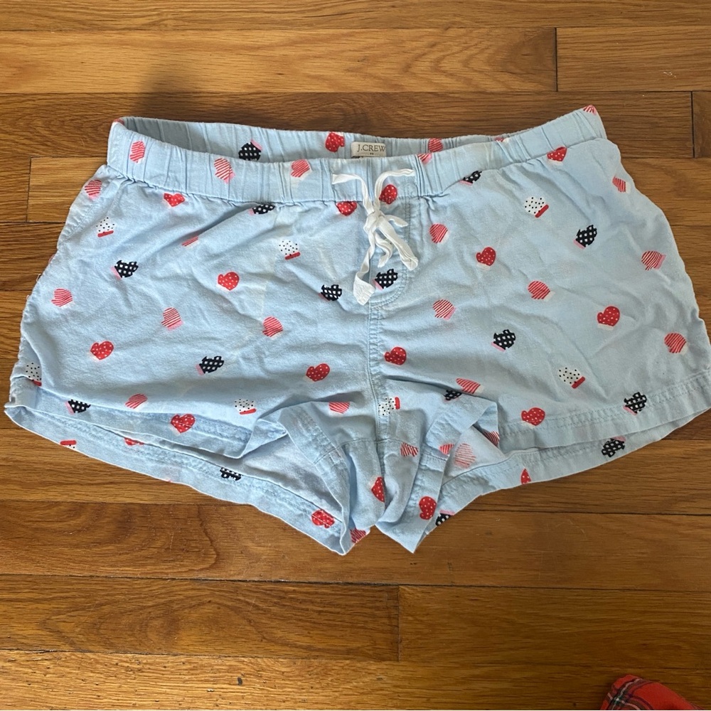 J Crew Women Pajama Shorts Lot Sz Medium Flannel 100% Cotton Loungewear - Picture 4 of 5